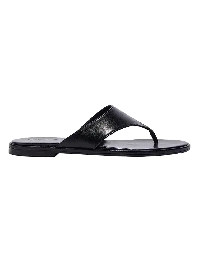 Aeyde Women's Amaya Leather Flat Sandals - Black