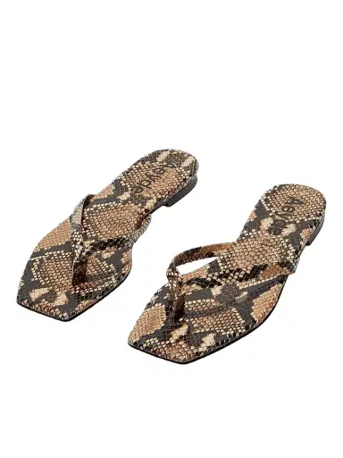 aeyde Women's Renee Snake-Embossed Leather Sandals - Hazelnut - Size 6 | Thumbnail 3 aeyde Women's Renee Snake-Embossed Leather Sandals - Hazelnut - Size 6 | Thumbnail 3