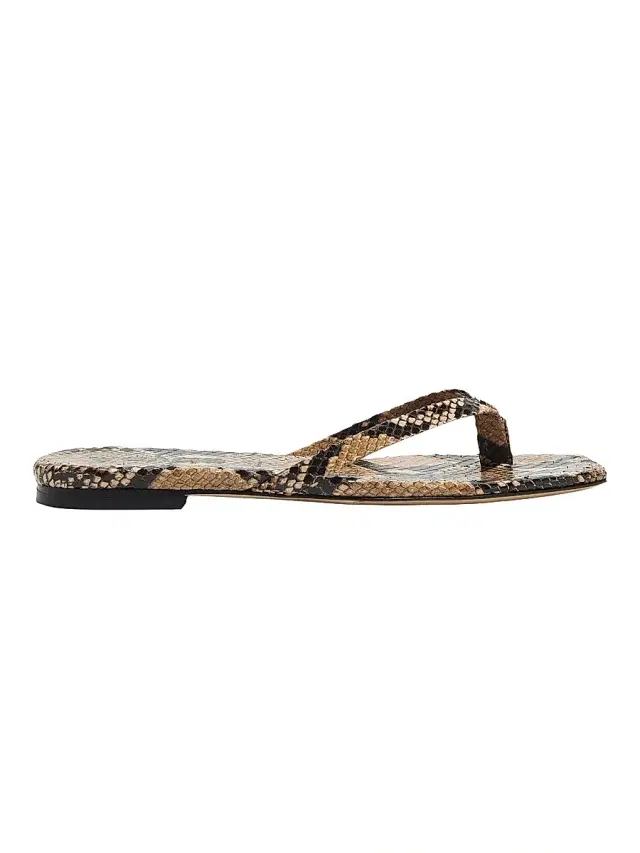 Aeyde Women's Renee Snake-Embossed Leather Sandals - Hazelnut