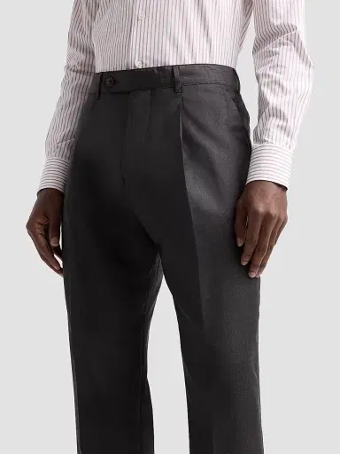 Paul Smith Men's Crease-Front Wool Trousers - Dark Brown | Thumbnail 5 Paul Smith Men's Crease-Front Wool Trousers - Dark Brown | Thumbnail 5
