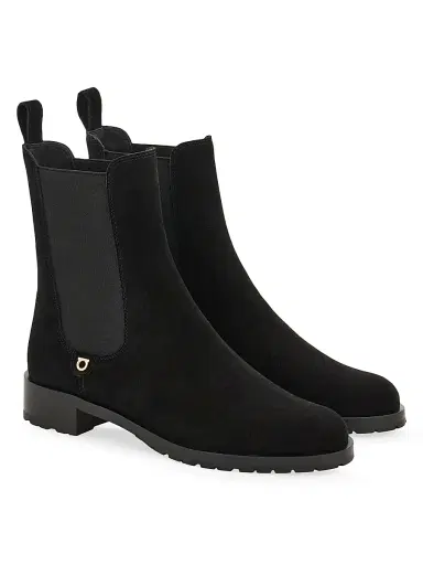 Ferragamo Women's Briuli Suede Chelsea Boots - Nero - Size 11.5 | Thumbnail 2 Ferragamo Women's Briuli Suede Chelsea Boots - Nero - Size 11.5 | Thumbnail 2