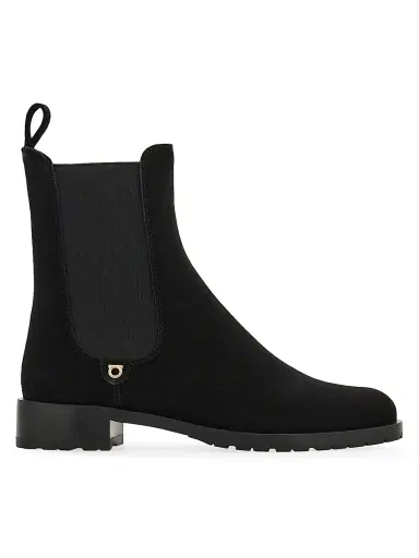 Ferragamo Women's Briuli Suede Chelsea Boots - Nero - Size 11.5 | Thumbnail 1 Ferragamo Women's Briuli Suede Chelsea Boots - Nero - Size 11.5 | Thumbnail 1