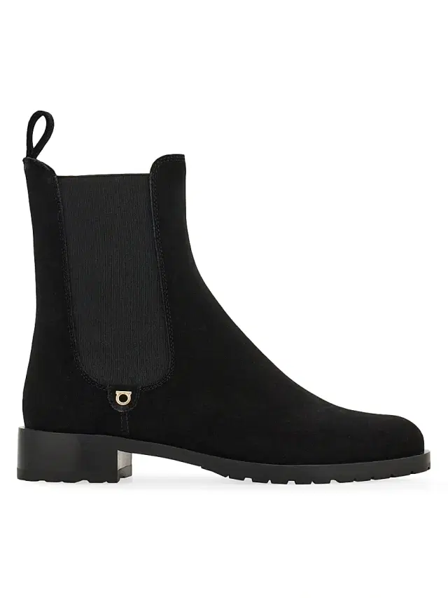 FERRAGAMO Women's Briuli Suede Chelsea Boots - Nero