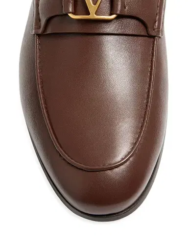 Valentino Garavani Men's VLogo Signature Nappa Leather Loafers - Brown - Size 7.5 | Thumbnail 5