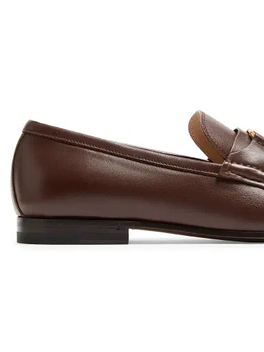 Valentino Garavani Men's VLogo Signature Nappa Leather Loafers - Brown - Size 7.5 | Thumbnail 6