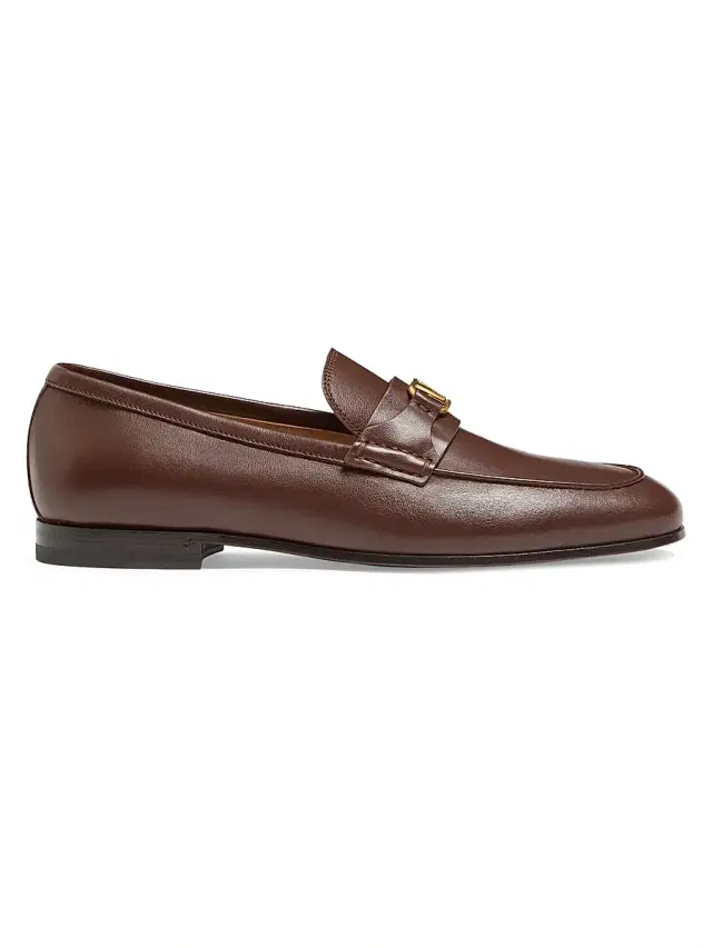 Valentino Garavani Men's VLogo Signature Nappa Leather Loafers - Brown