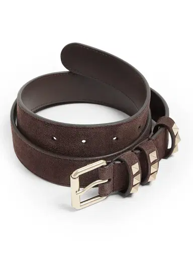 Valentino Garavani Women's Rockstud Suede Belt, 30MM - Ebony - Size Large | Thumbnail 2