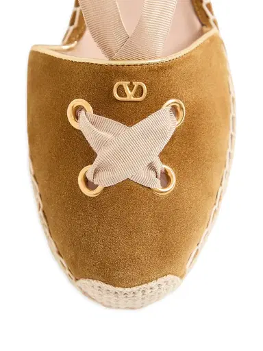 Valentino Garavani Women's Resort 75MM Wedges in Split Leather - Havana Beige - Size 11 | Thumbnail 5