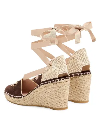 Valentino Garavani Women's Resort 75MM Wedges in Split Leather - Ebony | Thumbnail 3