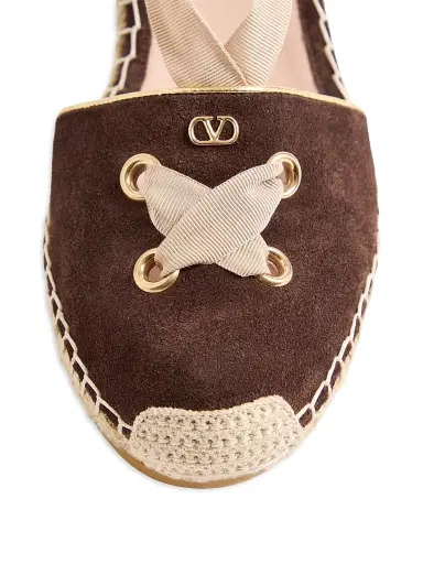 Valentino Garavani Women's Resort 75MM Wedges in Split Leather - Ebony | Thumbnail 5