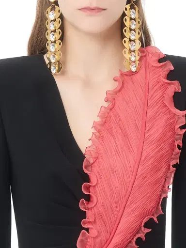 Valentino Garavani Women's Embroidered Cady Couture Gown - Black Fuchsia - Size 2 | Thumbnail 6 Valentino Garavani Women's Embroidered Cady Couture Gown - Black Fuchsia - Size 2 | Thumbnail 6