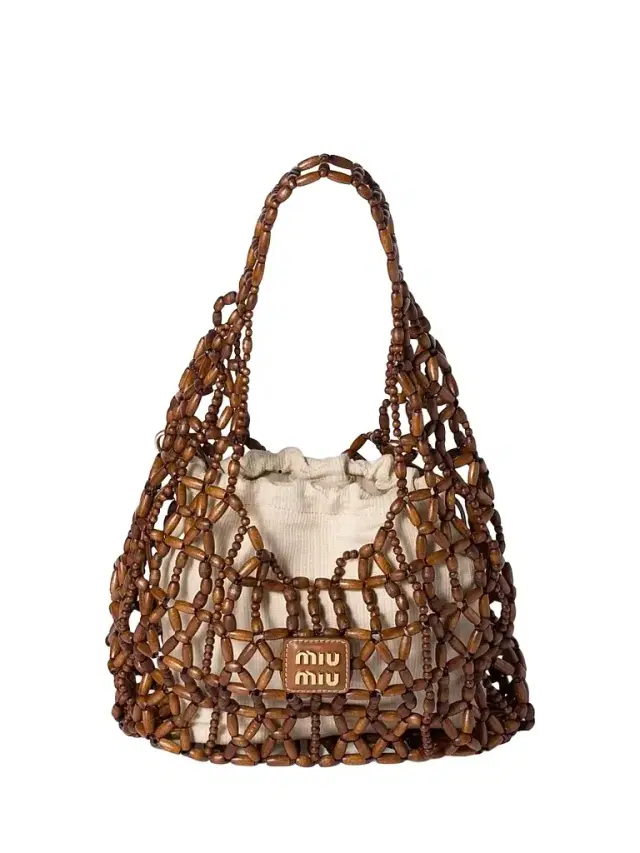 Miu Miu Women's Mesh Hobo Bag - Dark Brown