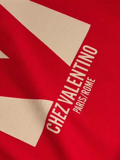 Valentino Garavani Men's Cotton T-Shirt with Chez Print - Red | Thumbnail 8