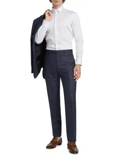 Giorgio Armani Men's Cotton Button-Front Shirt - White - Size 18.5 | Thumbnail 2