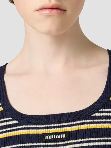Miu Miu Women's Cotton Tank Top | Thumbnail 5