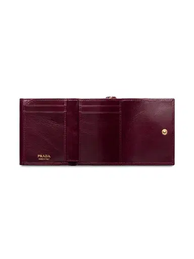 Prada Women's Small Leather Wallet - Dark Red | Thumbnail 2 Prada Women's Small Leather Wallet - Dark Red | Thumbnail 2