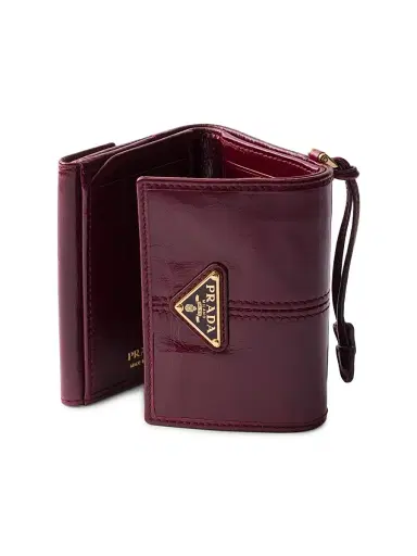 Prada Women's Small Leather Wallet - Dark Red | Thumbnail 4 Prada Women's Small Leather Wallet - Dark Red | Thumbnail 4