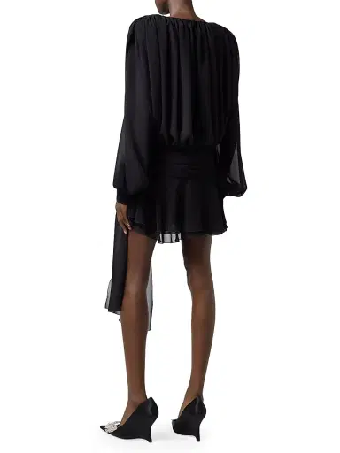 GIUSEPPE DI MORABITO Women's Act II: The Fall Of Icarus Silk Blouson Minidress - Black - Size 8 | Thumbnail 3 GIUSEPPE DI MORABITO Women's Act II: The Fall Of Icarus Silk Blouson Minidress - Black - Size 8 | Thumbnail 3