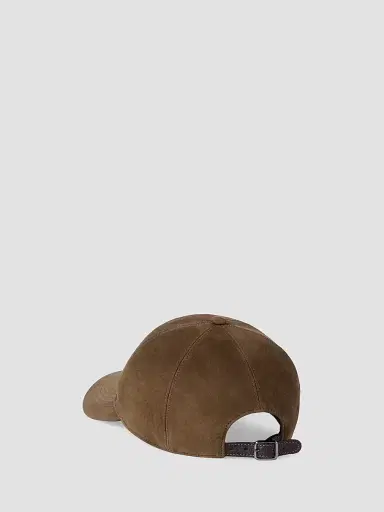 Brunello Cucinelli Women's Suede Baseball Cap with Shiny Band - Green | Thumbnail 2