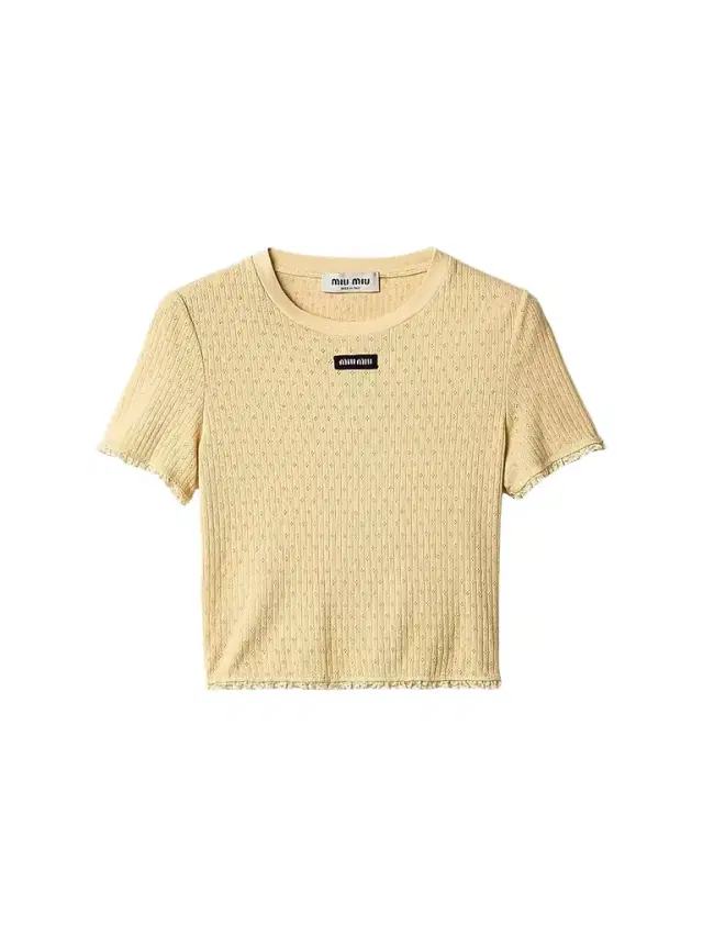 Miu Miu Women's Garment-Dyed Cotton Top - Yellow