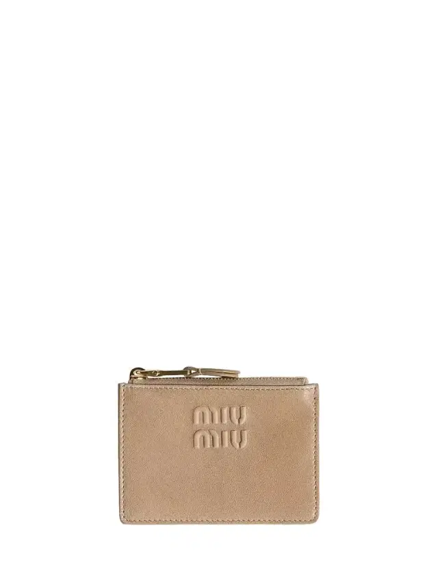 Women's Nappa Leather Card Holder - Beige Khaki