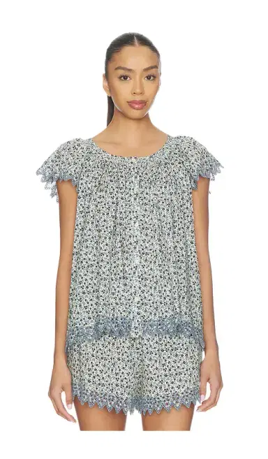 The Great. The Flutter Sleeve Eyelet Top | Thumbnail 2