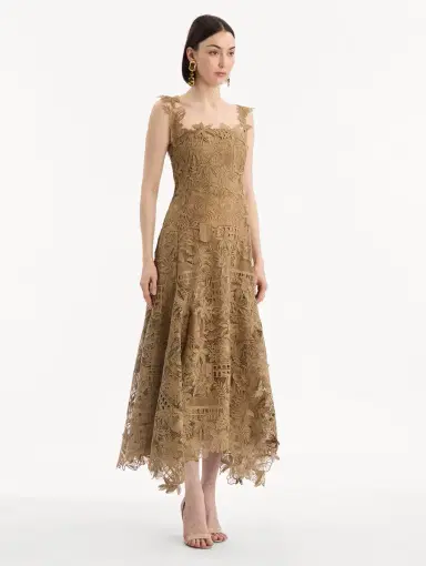 Oscar de la Renta Dominican Landscape Guipure Dress | Thumbnail 4