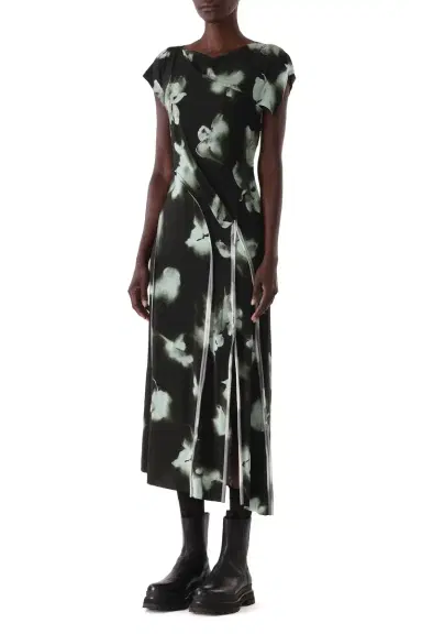 Jason Wu Collection BLURRED FLORAL DRAPED JERSEY DRESS | Thumbnail 5 Jason Wu Collection BLURRED FLORAL DRAPED JERSEY DRESS | Thumbnail 5
