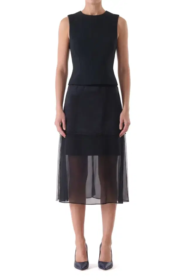 CADY LAYERED SLEEVELESS COCKTAIL DRESS