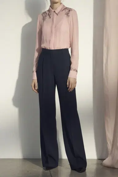 Jason Wu Collection CREPE CHIFFON BUTTON-UP SHIRT WITH LACE | Thumbnail 1 Jason Wu Collection CREPE CHIFFON BUTTON-UP SHIRT WITH LACE | Thumbnail 1