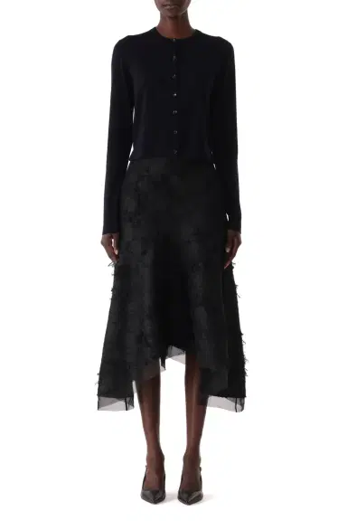 Jason Wu Collection MERINO WOOL CARDIGAN WITH WASHED TWILL BACK | Thumbnail 2 Jason Wu Collection MERINO WOOL CARDIGAN WITH WASHED TWILL BACK | Thumbnail 2