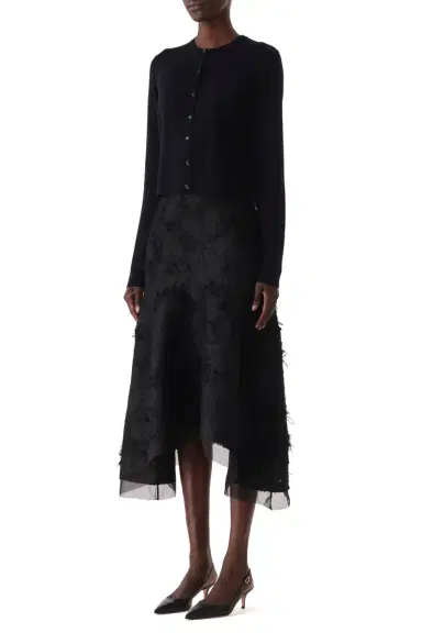 Jason Wu Collection MERINO WOOL CARDIGAN WITH WASHED TWILL BACK | Thumbnail 3 Jason Wu Collection MERINO WOOL CARDIGAN WITH WASHED TWILL BACK | Thumbnail 3