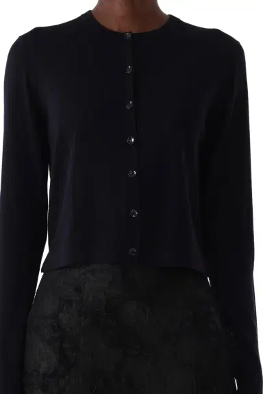 Jason Wu Collection MERINO WOOL CARDIGAN WITH WASHED TWILL BACK | Thumbnail 1 Jason Wu Collection MERINO WOOL CARDIGAN WITH WASHED TWILL BACK | Thumbnail 1