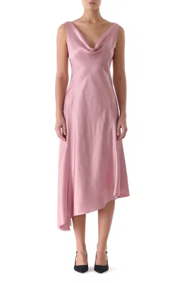 Jason Wu Collection PLUNGING COWL WASHED TWILL BIAS FLARED MIDI DRESS | Thumbnail 2 Jason Wu Collection PLUNGING COWL WASHED TWILL BIAS FLARED MIDI DRESS | Thumbnail 2