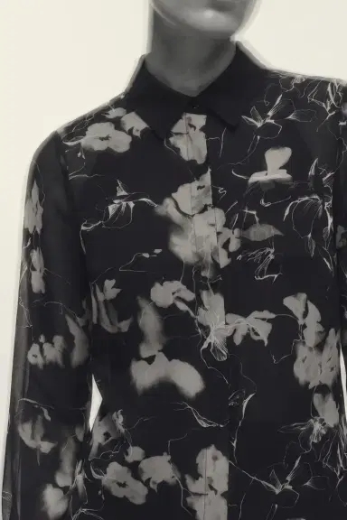 Jason Wu Collection SHADOW FLORAL CREPE CHIFFON BUTTON-UP SHIRT | Thumbnail 2 Jason Wu Collection SHADOW FLORAL CREPE CHIFFON BUTTON-UP SHIRT | Thumbnail 2