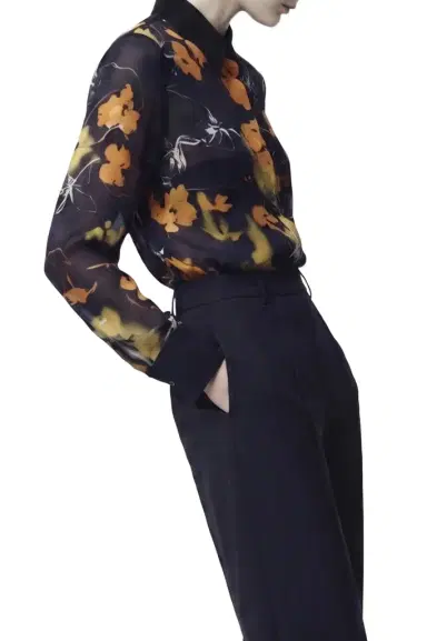 Jason Wu Collection SHADOW FLORAL CREPE CHIFFON BUTTON-UP SHIRT | Thumbnail 1 Jason Wu Collection SHADOW FLORAL CREPE CHIFFON BUTTON-UP SHIRT | Thumbnail 1
