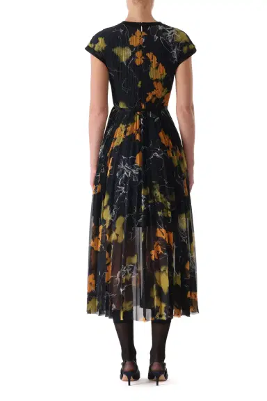 Jason Wu Collection SHADOW FLORAL CREPE CHIFFON PLEATED MIDI DRESS | Thumbnail 5 Jason Wu Collection SHADOW FLORAL CREPE CHIFFON PLEATED MIDI DRESS | Thumbnail 5