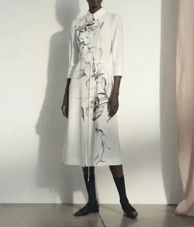 Jason Wu Collection SHADOW FLORAL SILK TWILL SHIRT DRESS | Thumbnail 2 Jason Wu Collection SHADOW FLORAL SILK TWILL SHIRT DRESS | Thumbnail 2