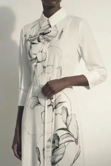 Jason Wu Collection SHADOW FLORAL SILK TWILL SHIRT DRESS | Thumbnail 1 Jason Wu Collection SHADOW FLORAL SILK TWILL SHIRT DRESS | Thumbnail 1