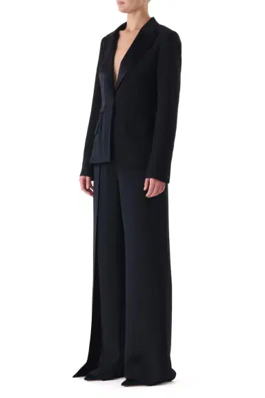 Jason Wu Collection SINGLE BREASTED CADY JACKET WITH WASHED TWILL DETAIL | Thumbnail 4 Jason Wu Collection SINGLE BREASTED CADY JACKET WITH WASHED TWILL DETAIL | Thumbnail 4