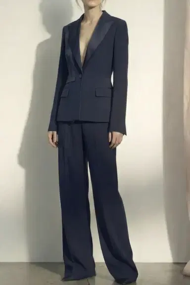 Jason Wu Collection SINGLE BREASTED CADY JACKET WITH WASHED TWILL DETAIL | Thumbnail 1 Jason Wu Collection SINGLE BREASTED CADY JACKET WITH WASHED TWILL DETAIL | Thumbnail 1