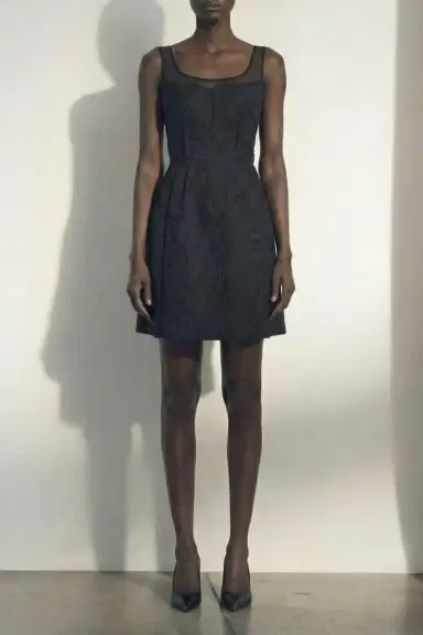 Jason Wu Collection SLEEVELESS TEXTURED FRAY JACQUARD MINI DRESS | Thumbnail 2 Jason Wu Collection SLEEVELESS TEXTURED FRAY JACQUARD MINI DRESS | Thumbnail 2
