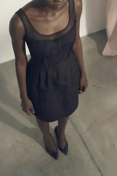 Jason Wu Collection SLEEVELESS TEXTURED FRAY JACQUARD MINI DRESS | Thumbnail 1 Jason Wu Collection SLEEVELESS TEXTURED FRAY JACQUARD MINI DRESS | Thumbnail 1
