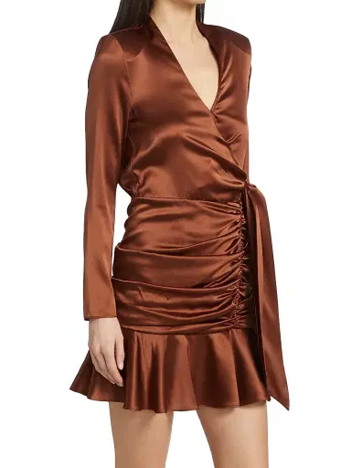 Veronica Beard Women's Agatha Silk Satin Wrap-Effect Dress | Thumbnail 4 Veronica Beard Women's Agatha Silk Satin Wrap-Effect Dress | Thumbnail 4