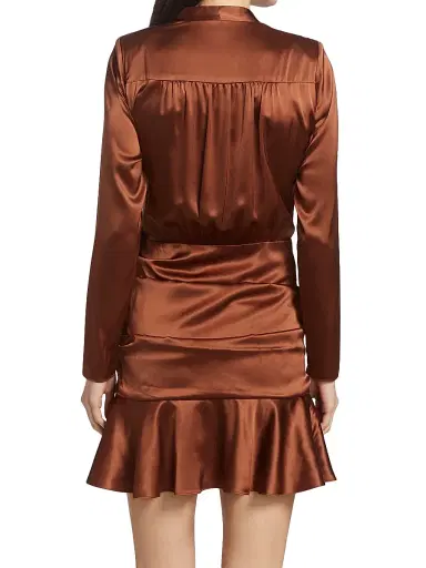 Veronica Beard Women's Agatha Silk Satin Wrap-Effect Dress | Thumbnail 5 Veronica Beard Women's Agatha Silk Satin Wrap-Effect Dress | Thumbnail 5