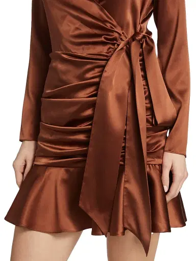 Veronica Beard Women's Agatha Silk Satin Wrap-Effect Dress | Thumbnail 6 Veronica Beard Women's Agatha Silk Satin Wrap-Effect Dress | Thumbnail 6