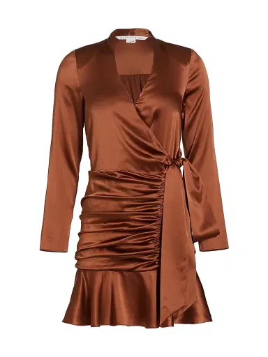 Veronica Beard Women's Agatha Silk Satin Wrap-Effect Dress | Thumbnail 1 Veronica Beard Women's Agatha Silk Satin Wrap-Effect Dress | Thumbnail 1
