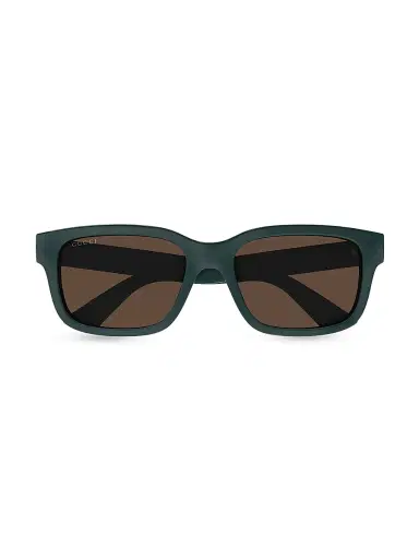 Gucci Men's Minimal 56MM Square Sunglasses - Teal Dark Brown | Thumbnail 2 Gucci Men's Minimal 56MM Square Sunglasses - Teal Dark Brown | Thumbnail 2