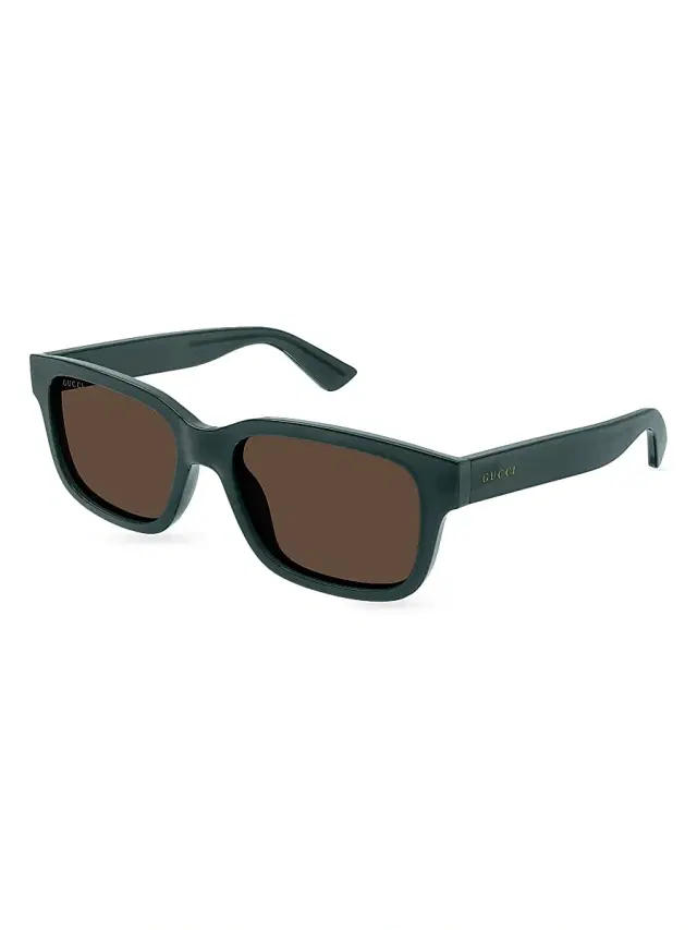 Men's Minimal 56MM Square Sunglasses - Teal Dark Brown
