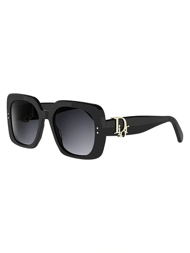 Dior Women's  Oblique S1I 54MM Square Sunglasses - Shiny Black Gradient Smoke